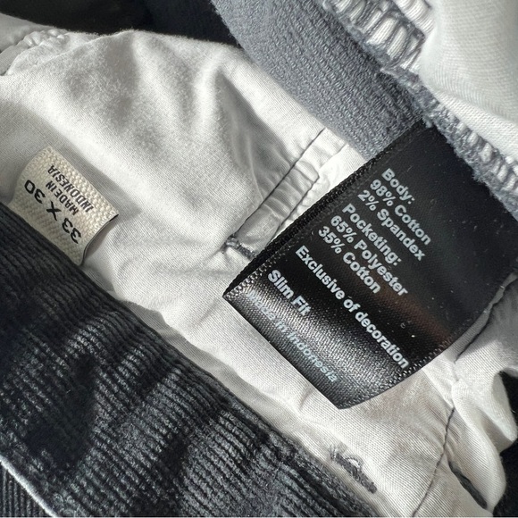 FLINT AND TINDER Men's Slim Fit Micro Corduroy Pants Dark Grey 33x30 - Picture 7 of 12